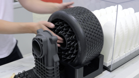 Desktop Metal will showcase more than 300 3D printed parts across its metal, polymer, elastomer, ceramic, sand, and upcycled wood material portfolio. The parts were 3D printed on the company’s Additive Manufacturing 2.0 platforms. (Photo: Business Wire)