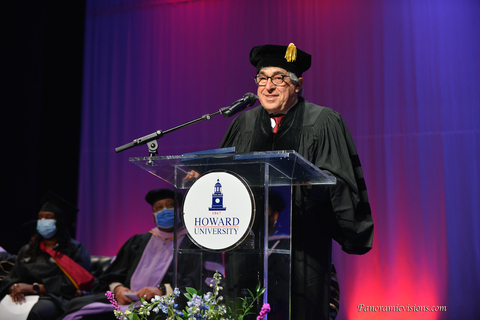 Stanley M. Bergman, Chairman of the Board and Chief Executive Officer of Henry Schein, delivers the commencement address at Howard University College of Dentistry (Photo: Business Wire)