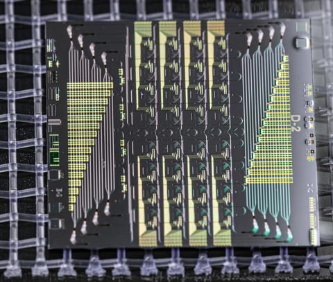 A photograph of Salience Labs photonic chip. Image credit: Jonas Schütte