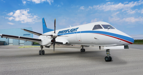 Saab 340B with digital rendering of Ameriflight livery (Photo: Business Wire)