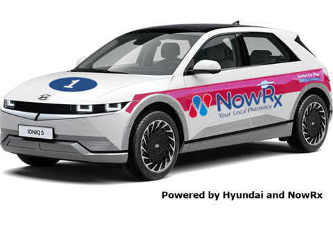 NowRx Pharmacy Wrapped Hyundai Ioniq 5 (Graphic: Business Wire)