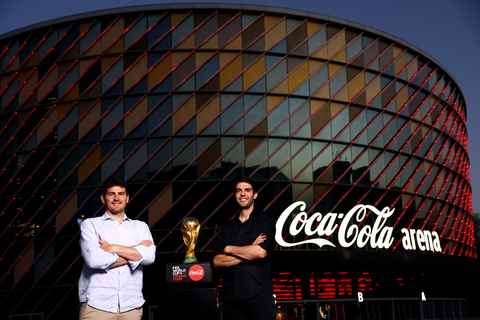 Iker Casillas and Kaká at the FIFA World Cup Trophy Tour by Coca-Cola First Stop Event in Dubai. Photo Credit: Getty Images