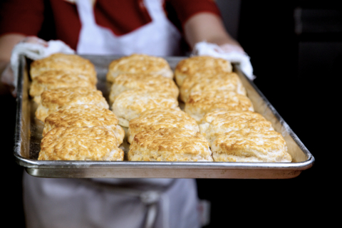 May 14 is National Buttermilk Biscuit Day, and no one does biscuits with such care and attention like Bojangles. Baked via a carefully curated, 49-step proprietary process, Bojangles biscuits are made fresh in each store by a certified Master Biscuit Maker who has undergone rigorous instruction and training to earn the status. (Photo: Bojangles)