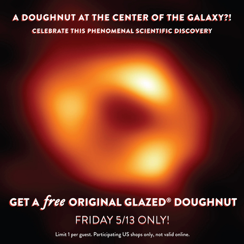 Krispy Kreme offer follows astronomers releasing first-ever incredible image of Milky Way black hole (Photo: Business Wire)