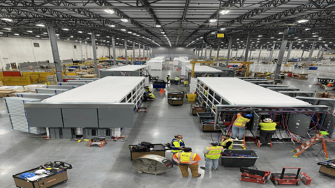 View of Modular Data Centre (MDC) fabrication facility (April 2022) (Photo: Business Wire)
