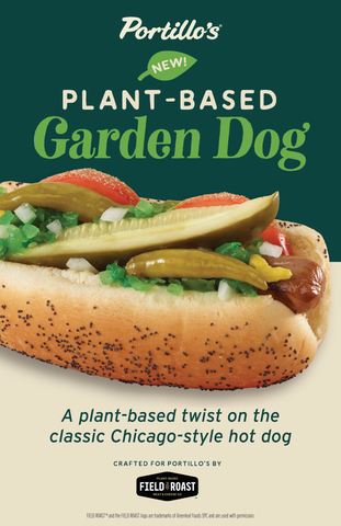 Field Roast Signature Stadium Dog, the popular plant-based hot dog also available at retail stores nationwide, is now available at Portillo's. The new menu item marks the first plant-based offering for the iconic fast-casual hot dog chain. (Photo: Business Wire)