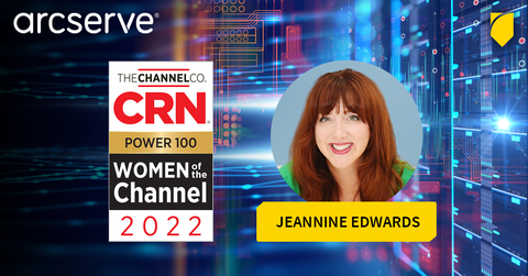CRN names Jeannine Edwards 2022 Women of the Channel Power 100 List (Graphic: Business Wire)