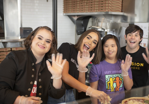 Actress and Best Buddies Global Ambassador Olivia Culpo joined MOD Pizza to celebrate the launch of MOD’s new Value(s) Menu that gives back in Los Angeles on May 19, 2022. (Photo: Business Wire)