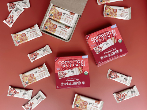 GoMacro, known for its organic, plant-based protein and nutrition bars, is excited to announce the launch of its newest flavors, Salted Caramel + Chocolate Chips MacroBars and Cinnamon Roll Kids MacroBars. (Photo: Business Wire)