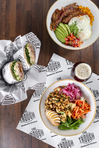 The Trough at Eighteen Main in Irvine offers an extensive array of fast-casual culinary options, including breakfast burritos, bowls and fresh specialty sandwiches. (Photo: Business Wire)