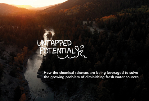 In “Untapped Potential” from Chemistry Shorts: “Now, with modern chemistry, desalination, and advanced oxidation processes, we’ve opened up a way to access sources of water that 50 years ago seemed undrinkable.” (Graphic: Business Wire)