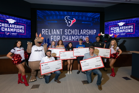 Six Houston-area student athletes received $10,000 scholarships as part of the Reliant and Houston Texans Scholarships for Champions program. (Photo: Business Wire)