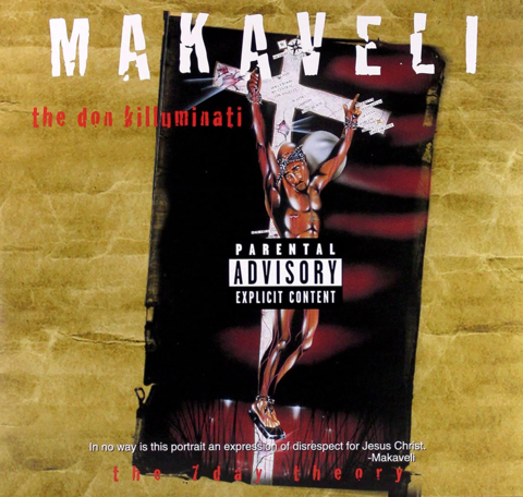Original album cover painting from Tupac Shakur’s The Don Killuminati: The 7 Day Theory (aka Makaveli) by artist Riskie Forever.