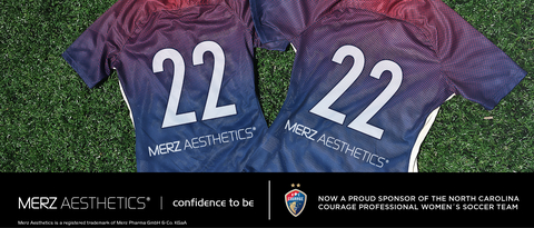 Merz Aesthetics logo will be featured on lower back of NC Courage home and away jerseys through 2023 (Photo: Business Wire)