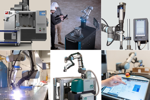 Adding new meaning to the term ‘Universal’, the characteristic light-blue jointed collaborative robot arms from Universal Robots will be spotted hard at work in more than 30 booths throughout Automate 2022, taking place in Detroit, MI, June 6-9. (Photo: Business Wire)