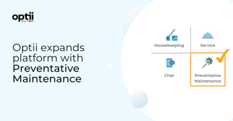 original Optii Solutions has announced the launch of a new, Preventative Maintenance module to complement its best-in-class housekeeping technology, service delivery, and internal communication tools. (Graphic: Business Wire)