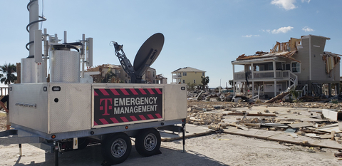 T-Mobile deploys a small satellite during Hurricane Michael in 2018. (Photo: Business Wire)