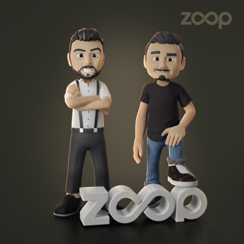 Co-CEOs, Tim Stokely and RJ Phillips, in the company's signature #zoopcards character design. (Photo: Business Wire)