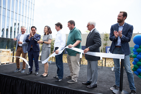 Element Biosciences ribbon cutting ceremony on May 25, 2022 in San Diego, CA. Pictured from Left to Right: Dan Ryan/Co-Chief Investment Officer & San Diego Regional Market Director, Alexandria Real Estate; San Diego Mayor Todd Gloria; Molly He/Element CEO and Co-Founder; Mike Previte/Element Co-Founder, CTO, & SVP of R&D; Matthew Kellinger/Element Co-Founder; Joe Panetta/President and CEO, Biocom California; Logan Zinser, Element SVP of Finance (Photo: Business Wire)