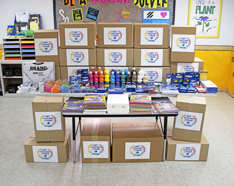 Shown is a sample of the school supplies that will be awarded to educators chosen for the PRANG Teacher of the Year distinction. (Photo: Business Wire)