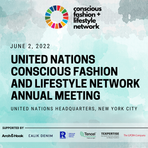 Podjetje LYCRA se bo pridružilo panelni razpravi na letošnjem letnem srečanju Združenih narodov Conscious Fashion & Lifestyle Network na sedežu Združenih narodov v New Yorku 2. junija. (Grafika: Business Wire)