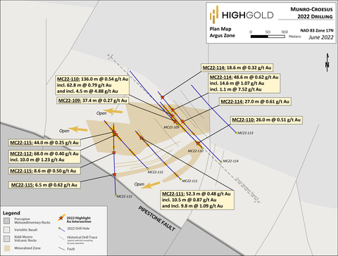 thumbnail Figure 2 – Munro-Croesus Project – Drill Hole Location Map for the New Argus Zone (Graphic: Business Wire)