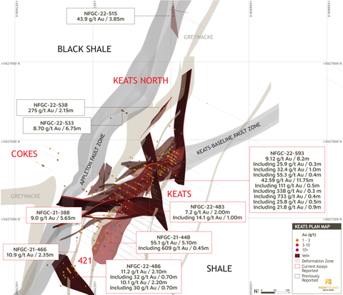 thumbnail Figure 3. Keats plan view map (150m clipping, looking down). (Graphic: Business Wire)
