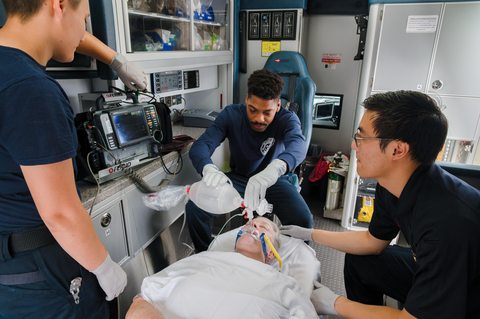 original An EMS team at the White Marsh Volunteer Fire Company demonstrate how the Ambu Bag saves lives. (Photo: Business Wire)