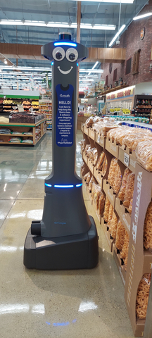 Vallarta Supermarkets is testing Badger Technologies multipurpose autonomous robot, named Pepe, to help keep floors clean and shelves fully stocked with correctly priced and placed products (Photo: Business Wire)