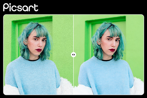 Before and after using Picsart's AI Enhance (Graphic: Business Wire)