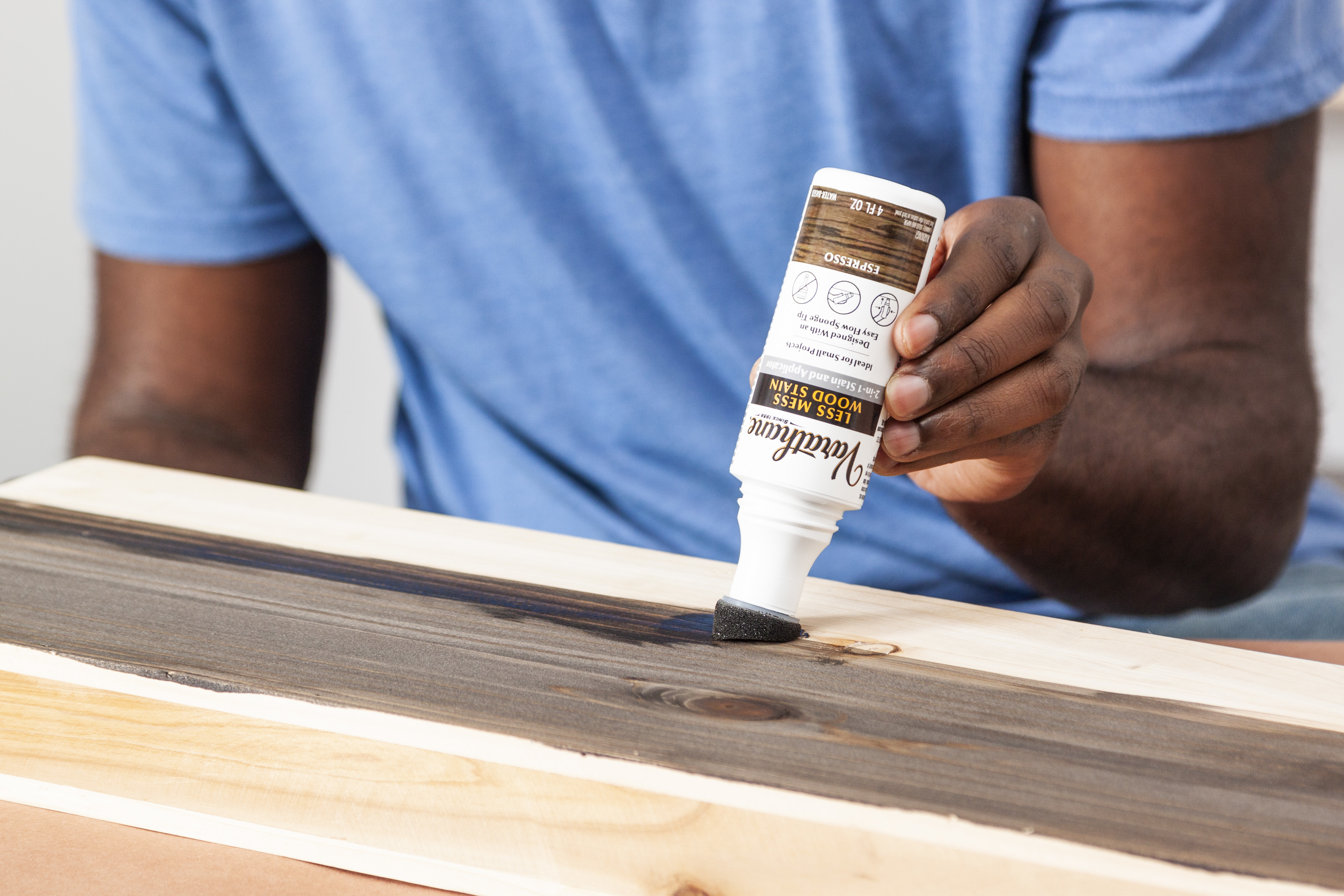 Less Mess Wood Stain makes projects easy, fun & clean