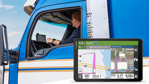 The reimagined dēzl OTR series introduces a refined feature set that includes arrival planning with automatic Birdseye Satellite Imagery to see high-resolution aerial views during truck entrances, security gates and loading dock destinations (Photo: Business Wire)