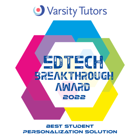 Varsity Tutors Recognized With EdTech Breakthrough Award For “Best Student Personalization Solution” (Graphic: Business Wire)