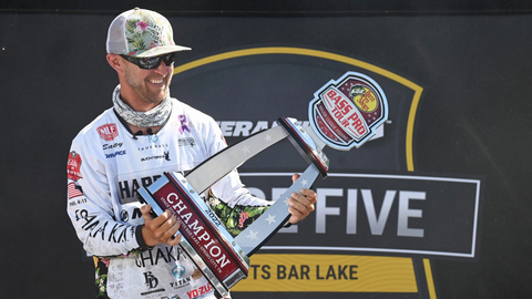 Pro angler Ryan Salzman of Huntsville, weighed 13 bass totaling 24 pounds, 3 ounces, to earn his first Bass Pro Tour win and the top award of $100,000 at the General Tire Stage Five on Watts Bar Lake Presented by Covercraft in Spring City, Tennessee.