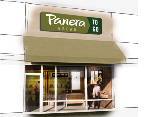 Panera To Go is a digital-only bakery-cafe, with a reduced front of house where guests and delivery drivers can easily pick up orders from Rapid Pick-Up® and Delivery shelves. (Graphic: Business Wire)