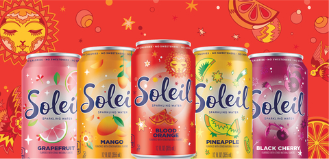 Albertsons Companies today announced the relaunch of Soleil Sparkling Water, marking a new era for the beverage brand that introduces eight can packaging with updated, eye-catching artwork. (Photo: Business Wire)