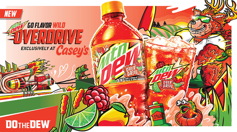 Casey’s and MTN DEW Team up to Charge Your Outdoor Adventures This Summer With the Release of Exclusive New Flavor: MTN DEW OVERDRIVE (Graphic: Business Wire)