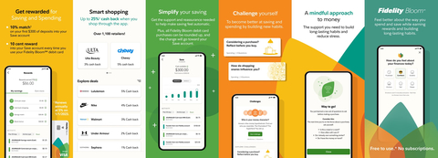 Introducing Fidelity BloomSM – a new digital experience grounded in behavioral science that rewards users for smart money moves and helps them save through mindful money habits. (Graphic: Business Wire)