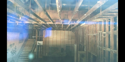 original The lobby of the historic 111-room (SRO) Morrison Hotel in downtown Los Angeles after Relevant Group gutted it without proper city permitting on Memorial Day weekend to make way for a planned luxury hotel and condominium complex. (Photo: Business Wire)