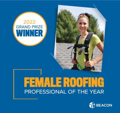Beacon's 2022 Female Roofing Professional of the Year competition winner. (Photo: Business Wire)