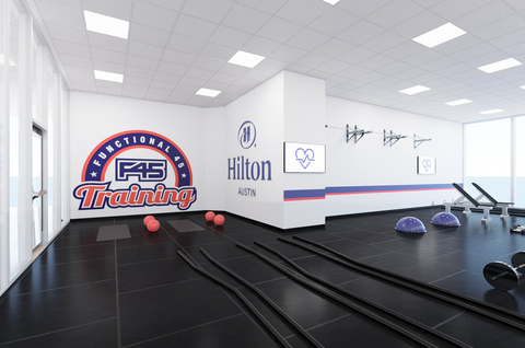 A rendering of the planned F45 studio at the downtown Hilton Austin. (Graphic: Business Wire)