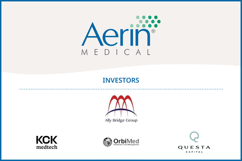 Aerin Medical closed a $60 million equity financing led by new investor Ally Bridge Group, with all existing major investors KCK MedTech, Questa Capital and OrbiMed participating. The company intends to use the proceeds to scale commercialization and expand market access to meet physician and patient demand. (Graphic: Business Wire)