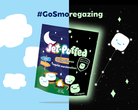 JET-PUFFED Is Giving Campsites a Glow Up This Summer With New Camp S’mores Glow-in-the-Dark Packaging (Photo: Business Wire)