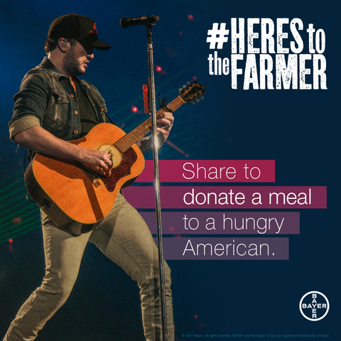 original Bayer and Luke Bryan Continue Partnership to Celebrate America’s Farmers and Fight Hunger with #HeresToTheFarmer Campaign (Graphic: Business Wire)