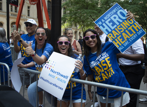 Northwell Health employees celebrate at the Hometown Heroes parade in New York City. Credit Northwell Health. (Photo: Business Wire)