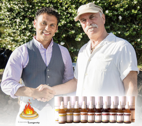 Founders Hamiel O. Schorr and Steven M. Schorr, CEO, with the Extended Longevity Protocol. (Photo: Business Wire)