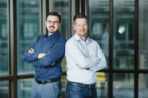 Echobot CEO Bastian Karweg (left) and Leadfeeder CEO Pekka Koskinen (right). (Photo: Business Wire)