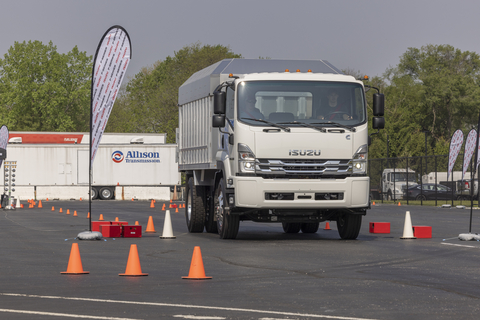 Isuzu F-Series Class 6 FTR and Class 7 FVR trucks, exclusively equipped with Allison’s Rugged Duty Series™ (RDS) transmissions, were recently showcased at a customer Ride & Drive Event at Allison’s headquarters in Indianapolis. (Photo: Business Wire)