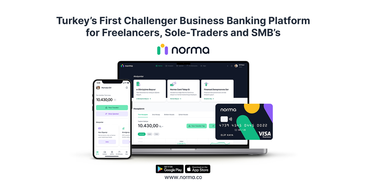 Norma: Turkey’s First Neobank for Freelancers, Sole-Traders, and Micro-SMBs Launches Platform to Help Manage their Business and Finances