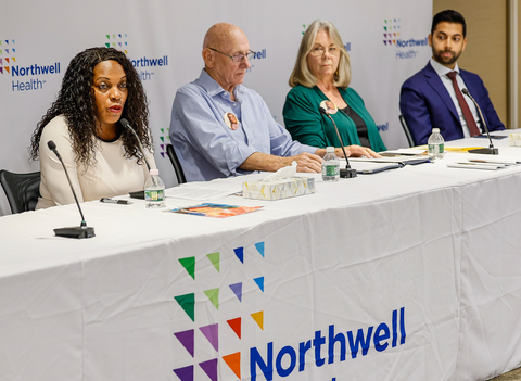 From left: Shenne Johnson, Lonnie and Sandy Phillips and Dr. Chethan Sathya speak as part of panel discission at Northwell Health’s Center for Gun Violence Prevention. Credit Northwell Health.